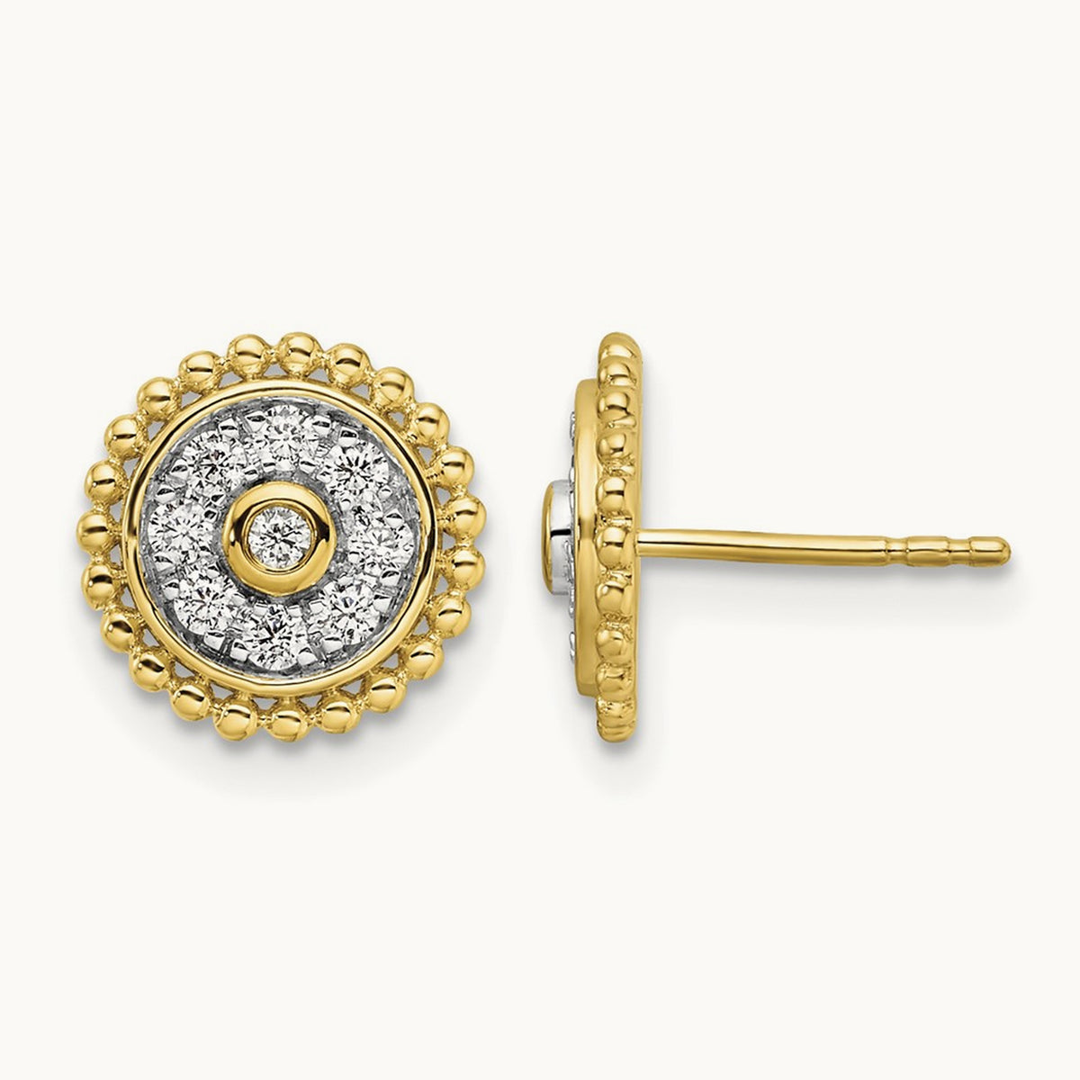 Circle Post Earrings, 0.25 ct tw Lab-Grown Diamond