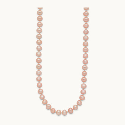 5- Pink Near Round Freshwater Cultured Pearl Necklace, 14K