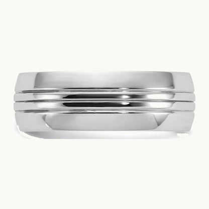 Chisel Cobalt Polished Grooved 8mm Band