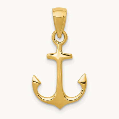 Anchor Pendant — 14K Yellow Gold