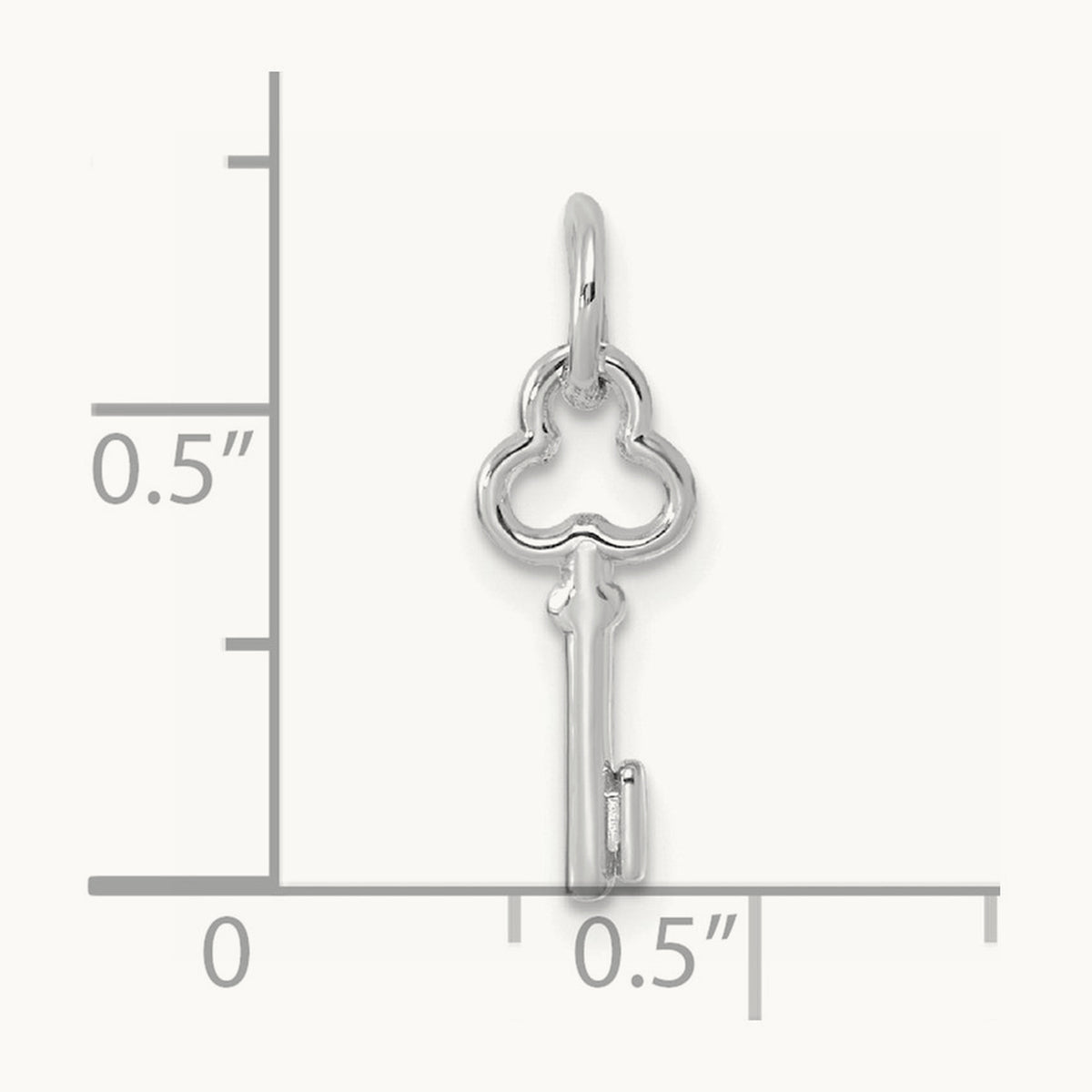 Key Initial Charm — 14K White Gold, I