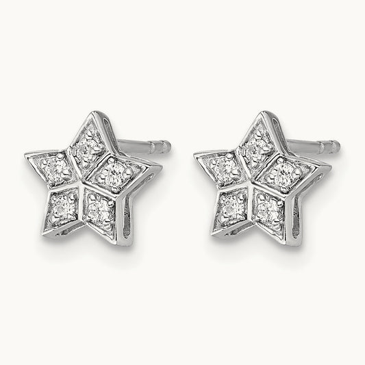 Star Post Earrings, 0.10 ct tw Lab-Grown Diamond