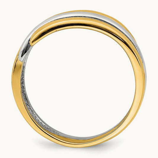 Crossover Band, 14K Two-tone