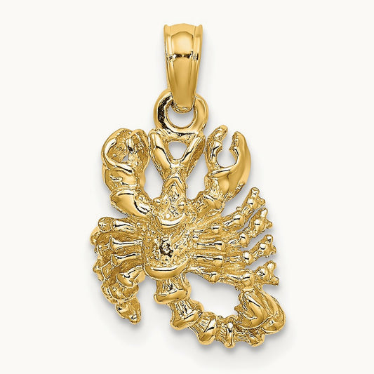 3-D Scorpio Zodiac Charm, 14K