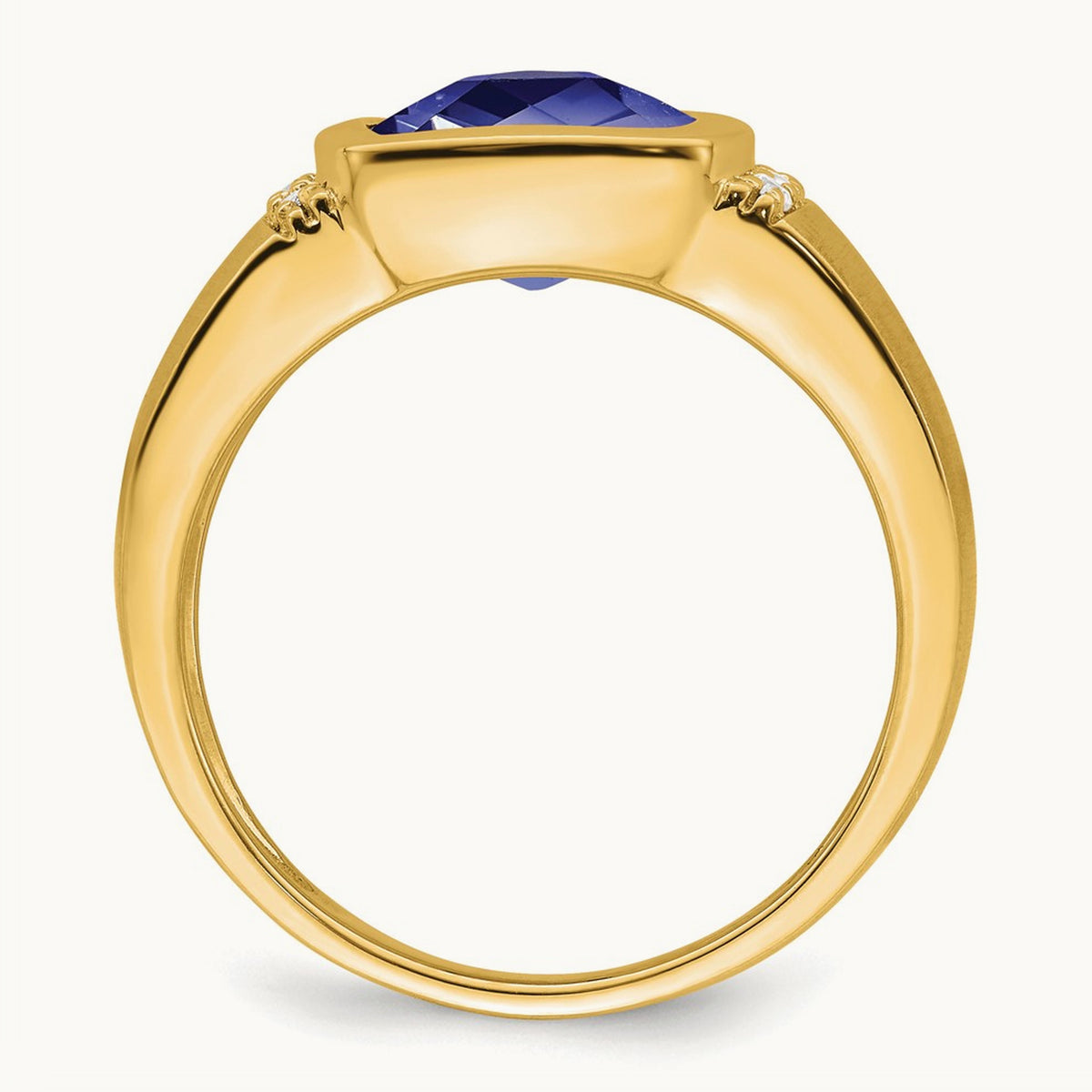 Created Sapphire and Diamond Mens Ring — photo set
