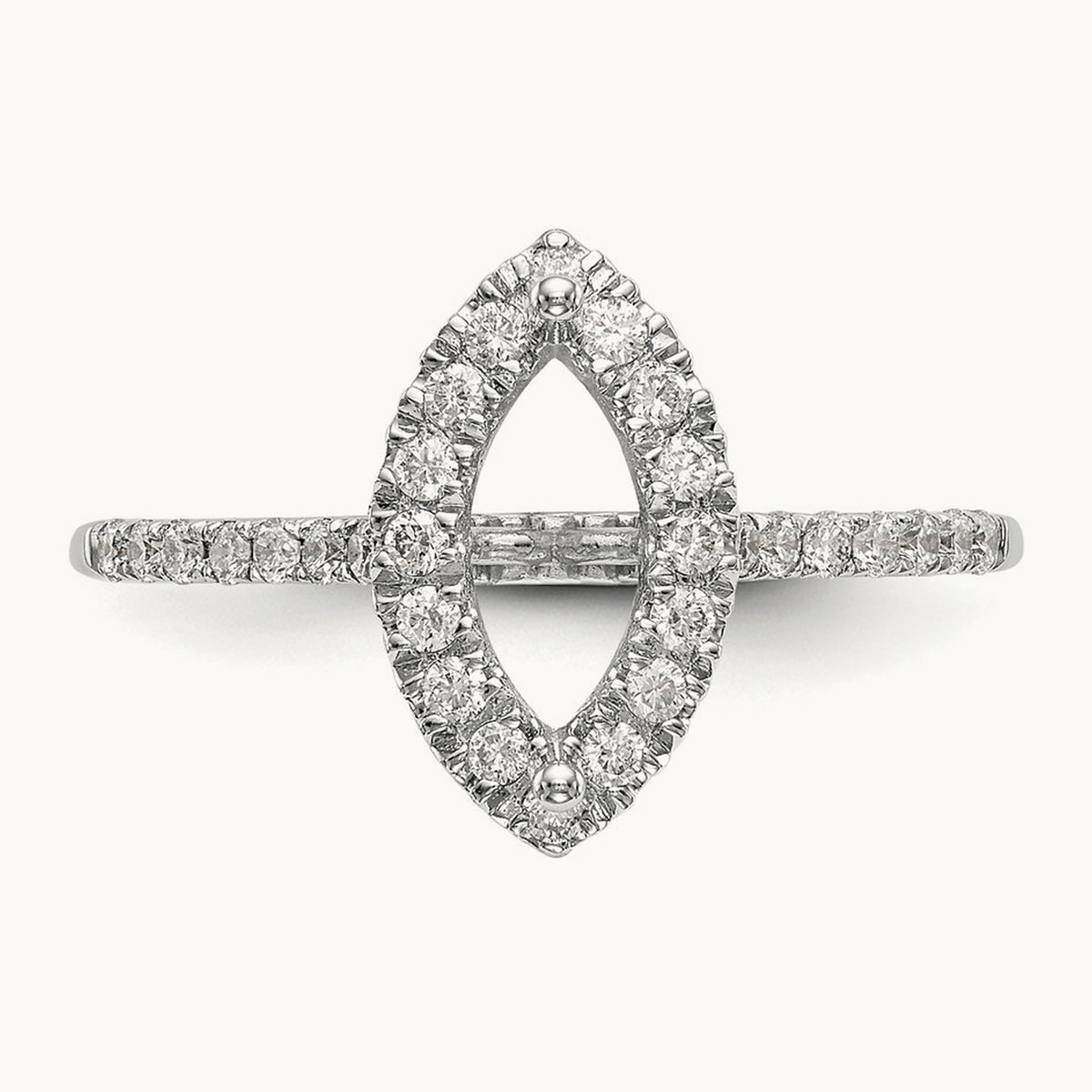 Marquise Halo Semi-Mount Engagement Ring, 0.25 ct tw — 2/7 ct, 14K Two-Tone