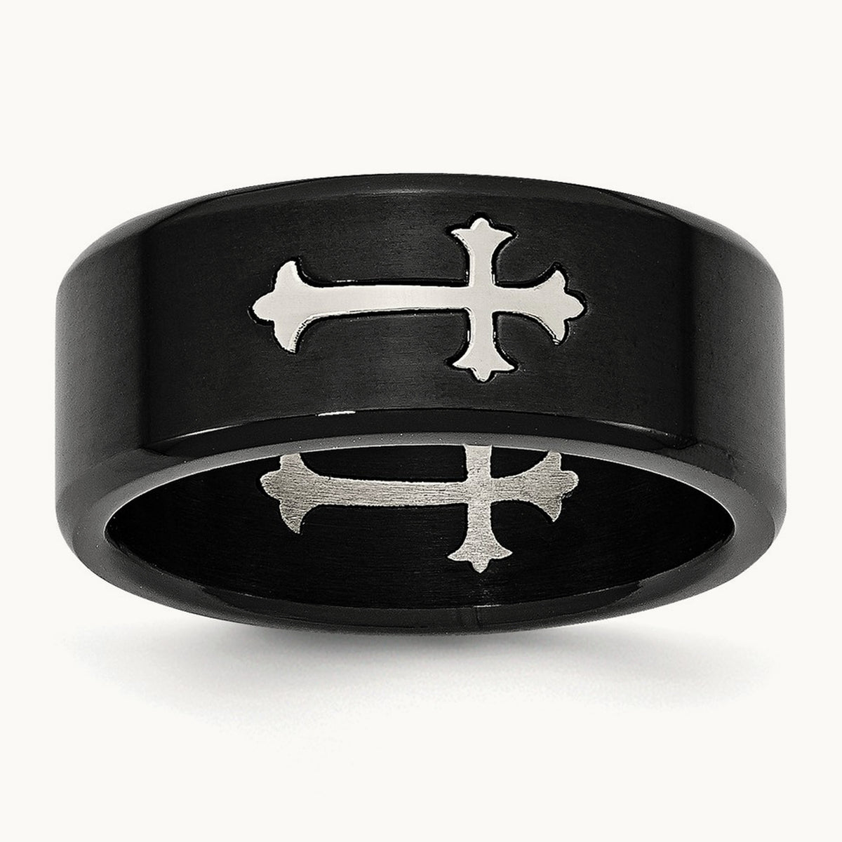 Brushed Black IP-plated with Cross Band — photo set (3)