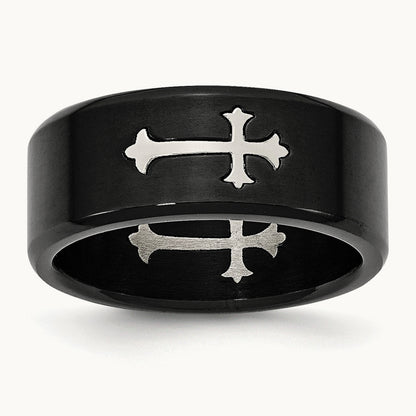 Brushed Black IP-plated with Cross Band — photo set