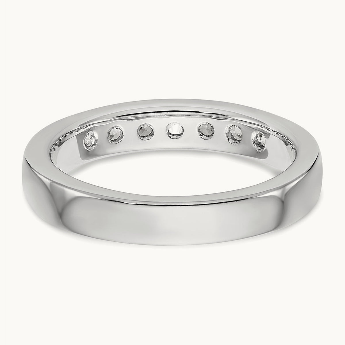7-Stone Diamond Channel Band, 14K White Gold
