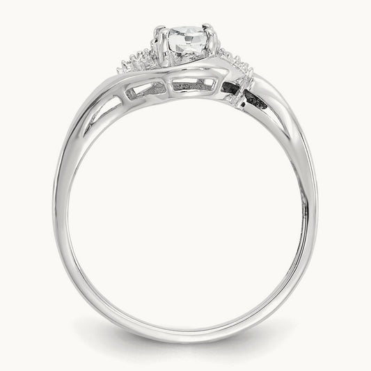 Topaz and Diamond Ring — 14K White Gold
