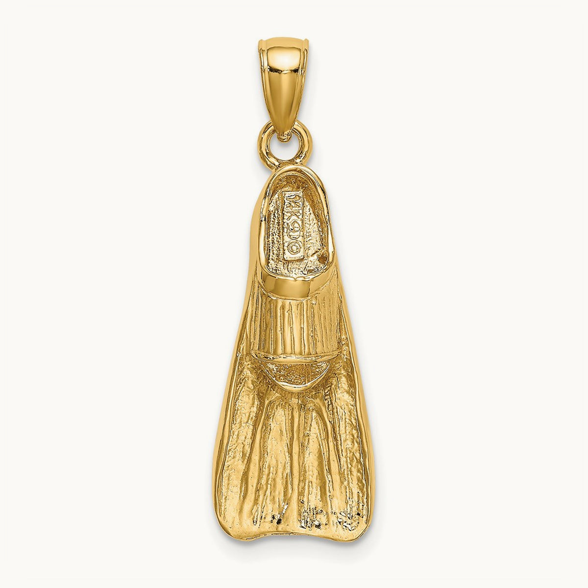 3-D Scuba Flipper Charm — 14K Yellow Gold, 34.95mm
