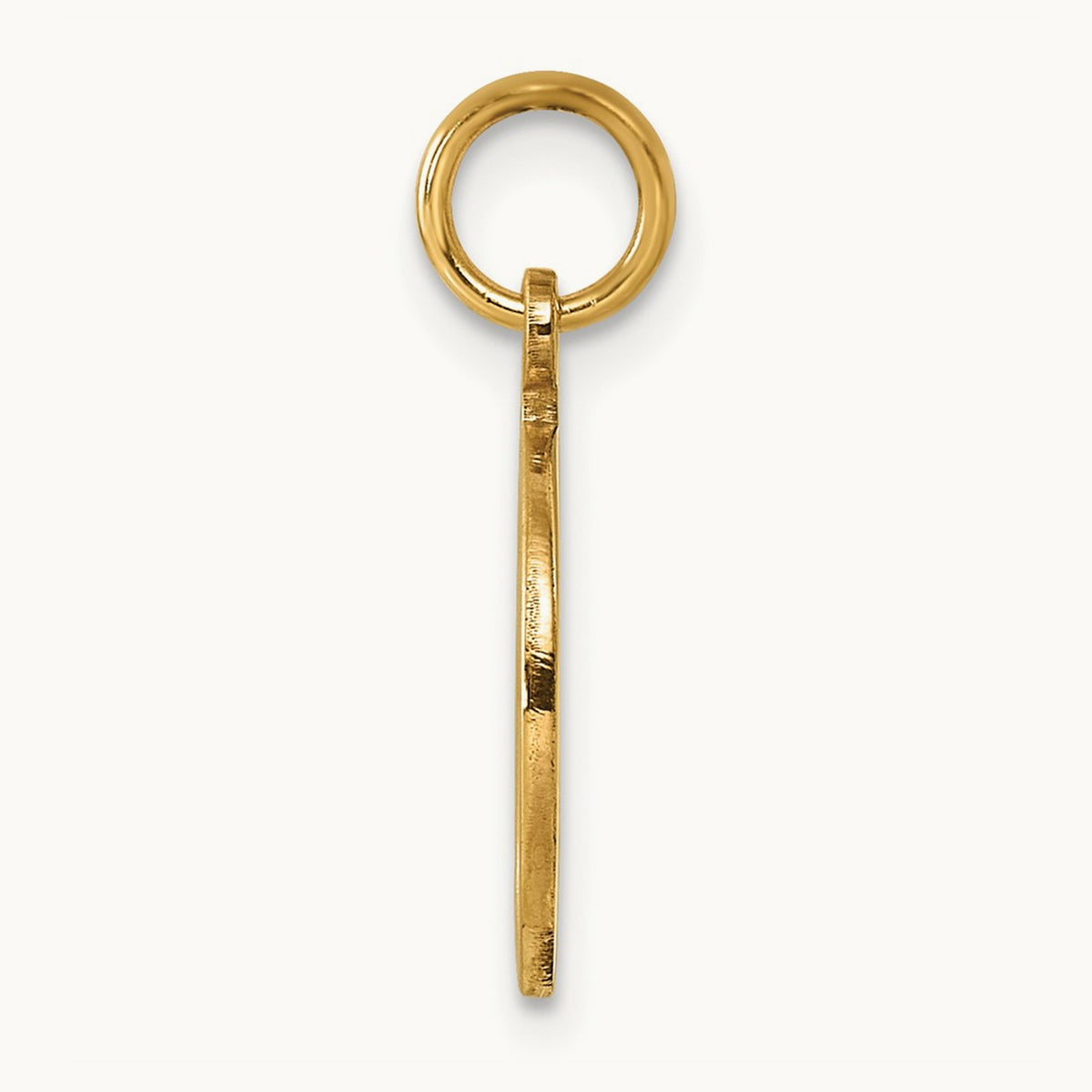 Diamond-cut Initial Charm — 14K Yellow Gold, O