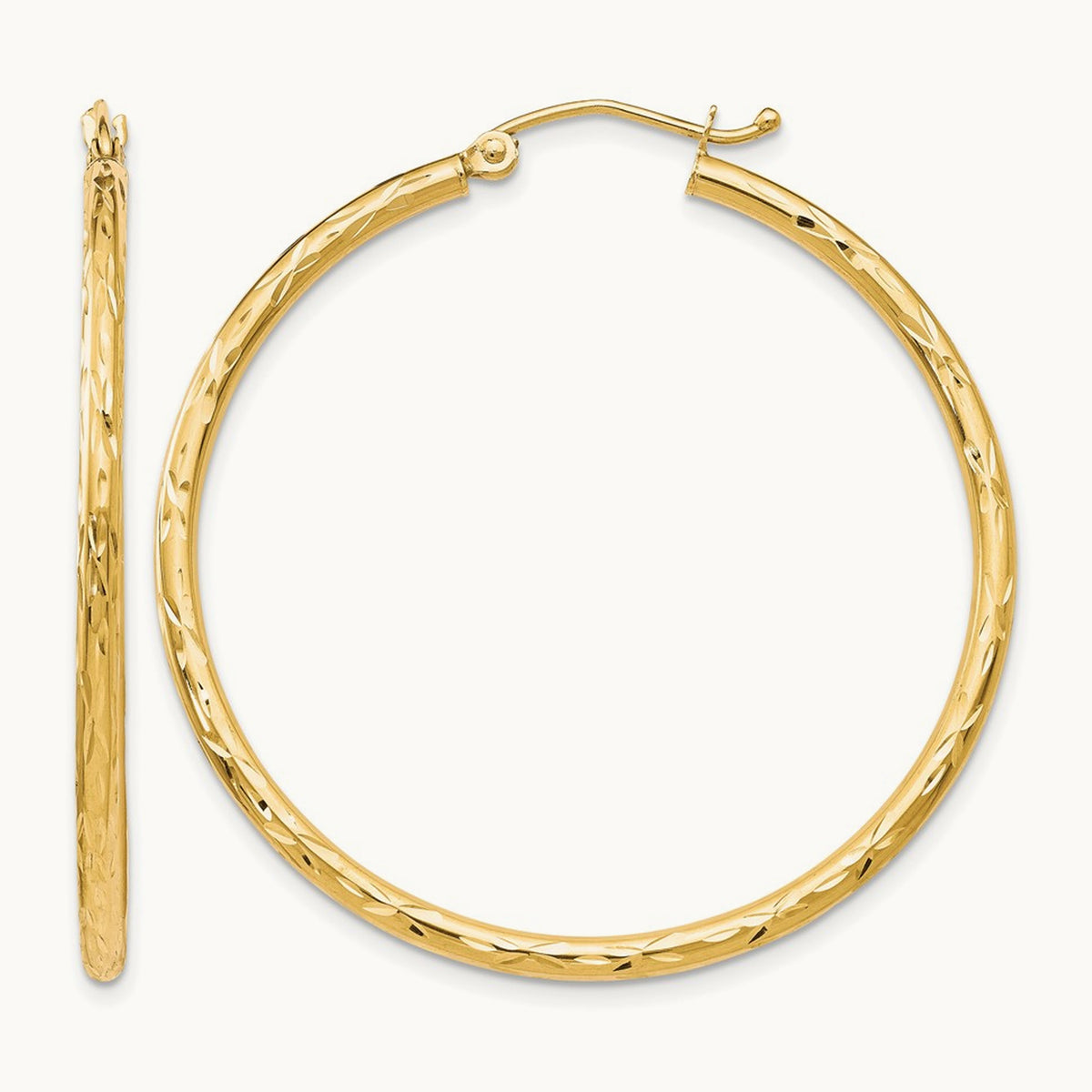 Textured Hinged Hoop Earrings — Leslie's — 40mm