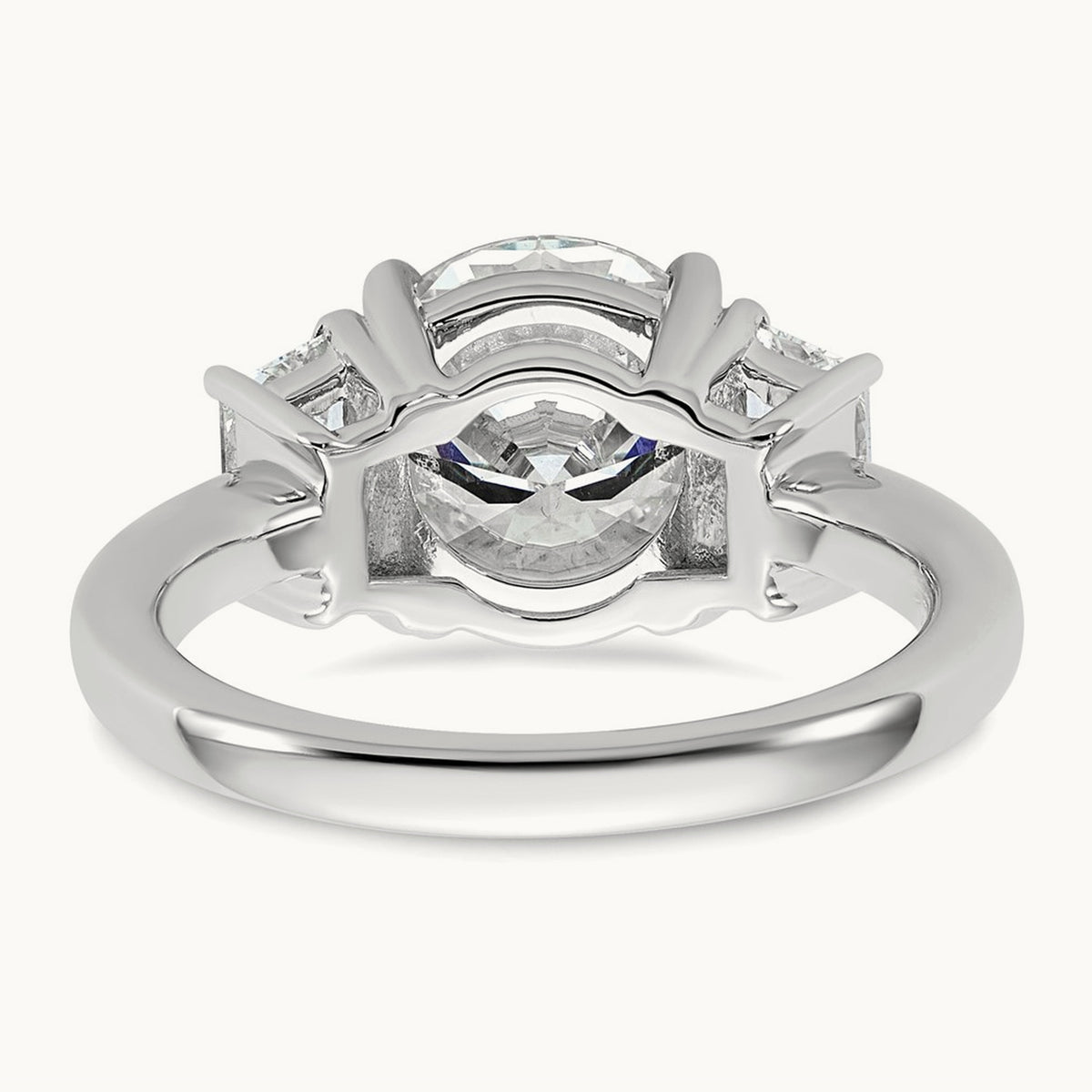 Trapezoid Sidestones Engagement Ring, 0.25-3.75 ct tw Lab-Grown Diamond — 3 3/4 ct, VS (Best) · Certified, 14K White Gold