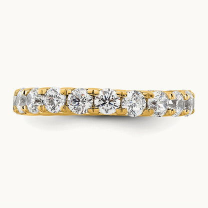 Polished U Shared Prong Diamond Eternity Band, 2.00 ct tw — 14K Yellow Gold