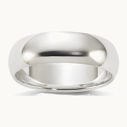 Sterling Silver 6mm Half Round Band