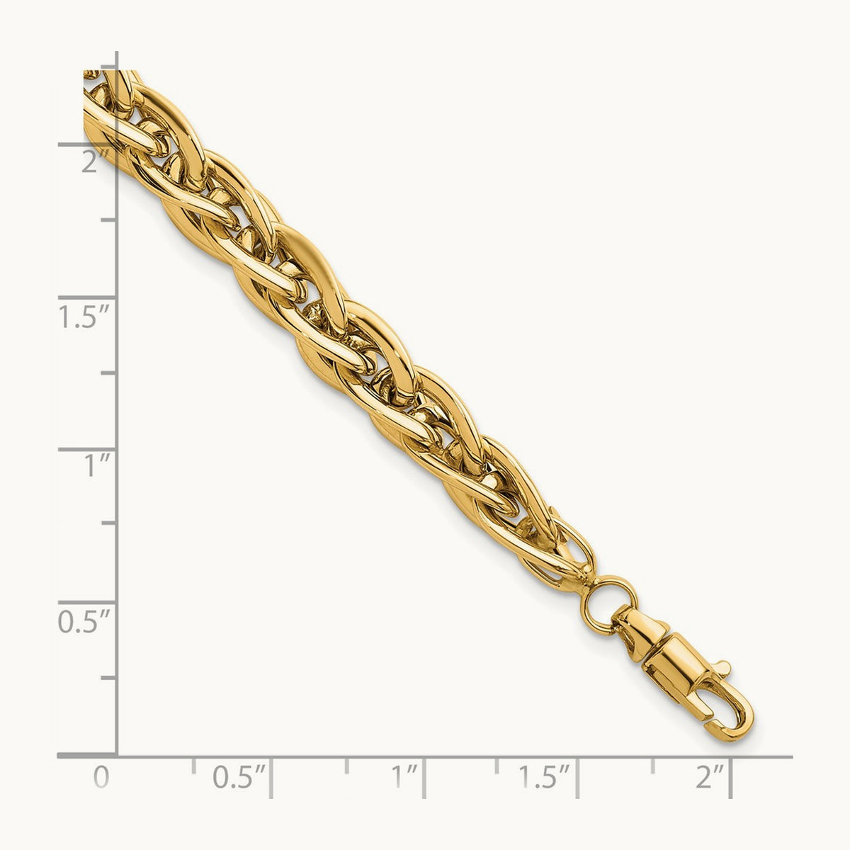 Polished 7.5in Fancy Link Bracelet, 14K