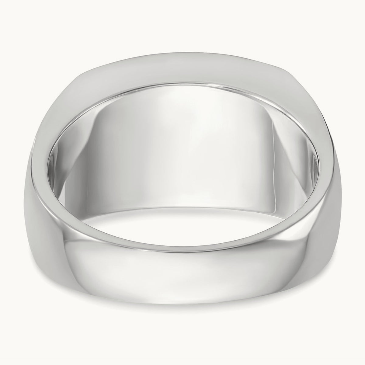 IBGoodman Men's Polished Black/White Dia Rectangular Cluster Ring, 14K White Gold