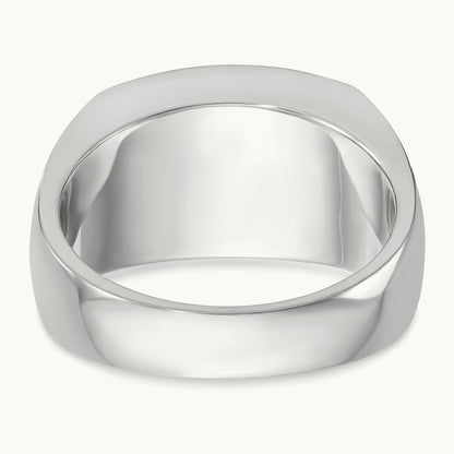 IBGoodman Men's Polished Black/White Dia Rectangular Cluster Ring, 14K White Gold