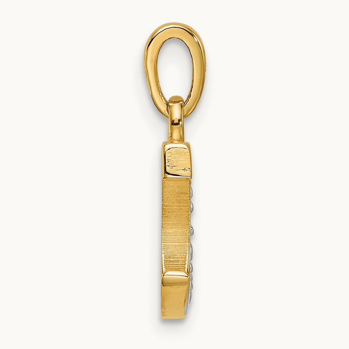 Diamond Letter C Initial Pendant, 14K with Rhodium