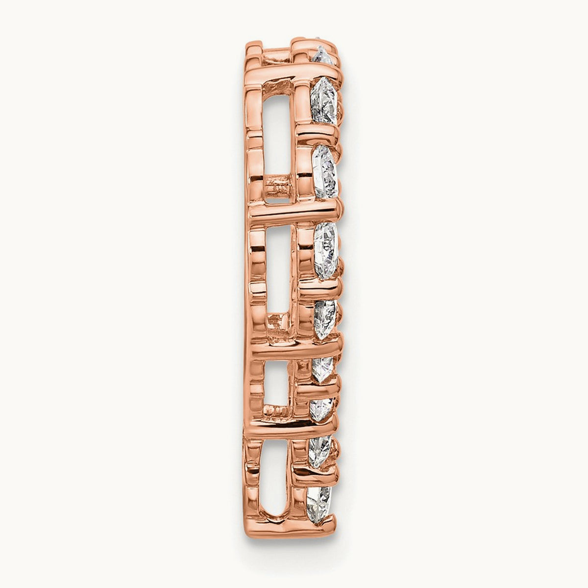 Heart Chain Slide, 1.50 ct tw Lab-Grown Diamond — VS/SI (Great), 14K Rose Gold