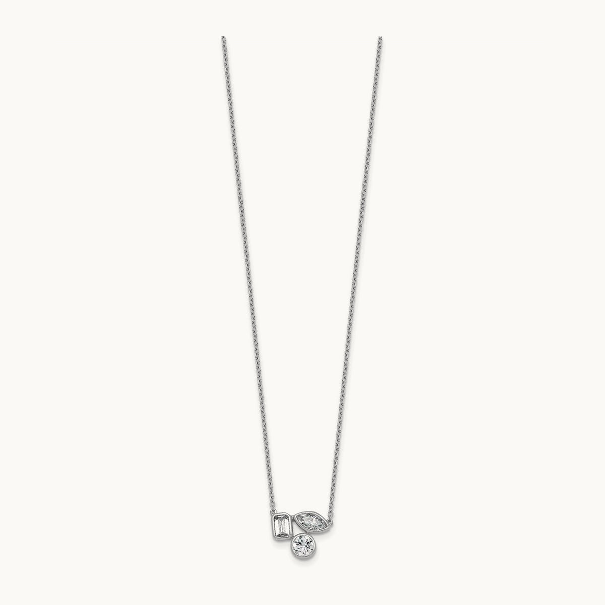 3 Stone Necklace, 1.00 ct tw Lab-Grown Diamond