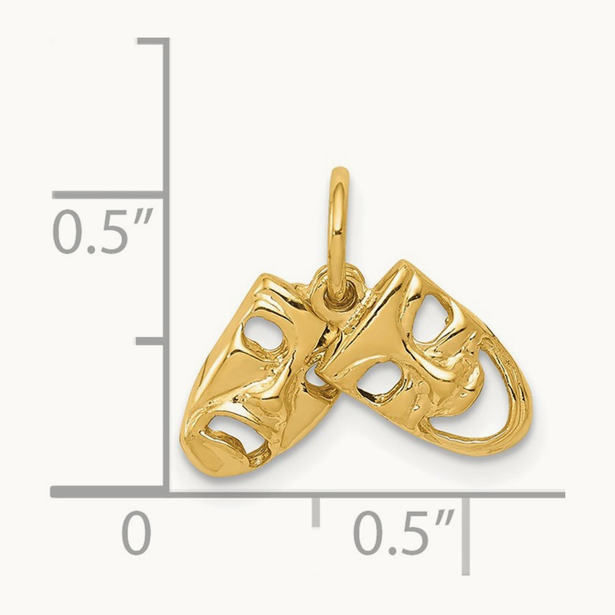 Comedy/Tragedy 2-Piece Charm, 14K