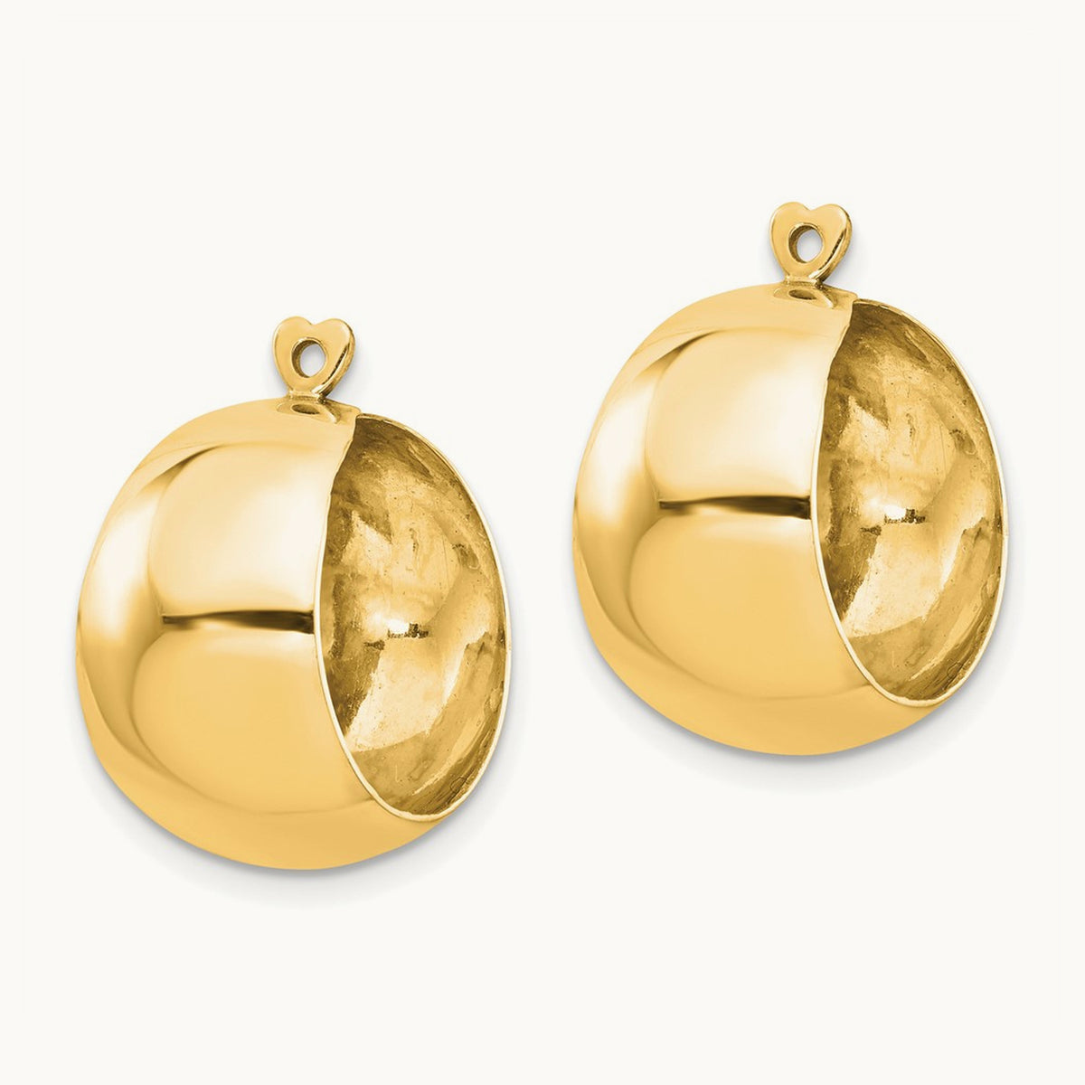 Polished Hoop Earring Jackets — 14K Yellow Gold, 20mm