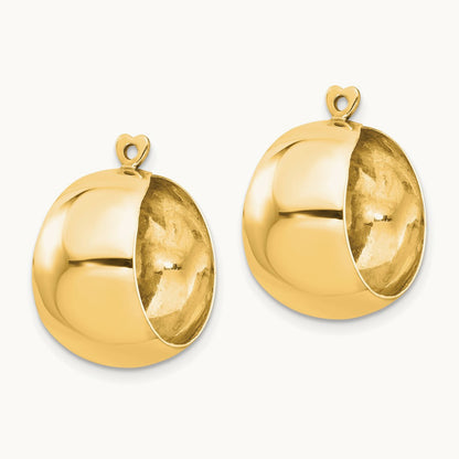 Polished Hoop Earring Jackets — 14K Yellow Gold, 20mm