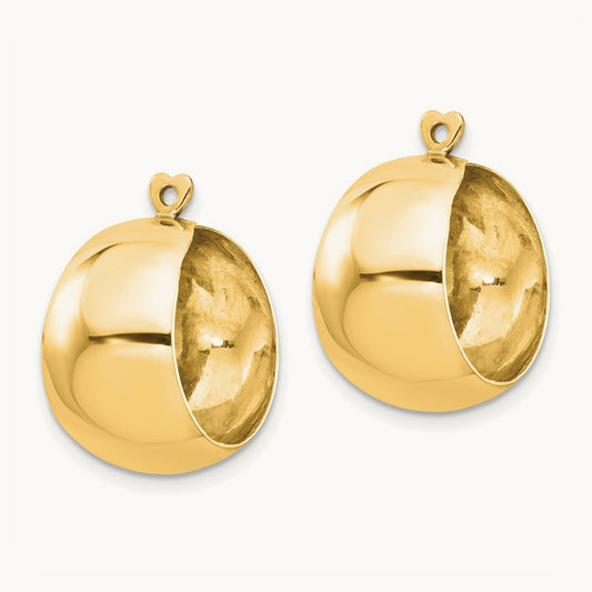 Polished Hoop Earring Jackets — 14K Yellow Gold, 20mm