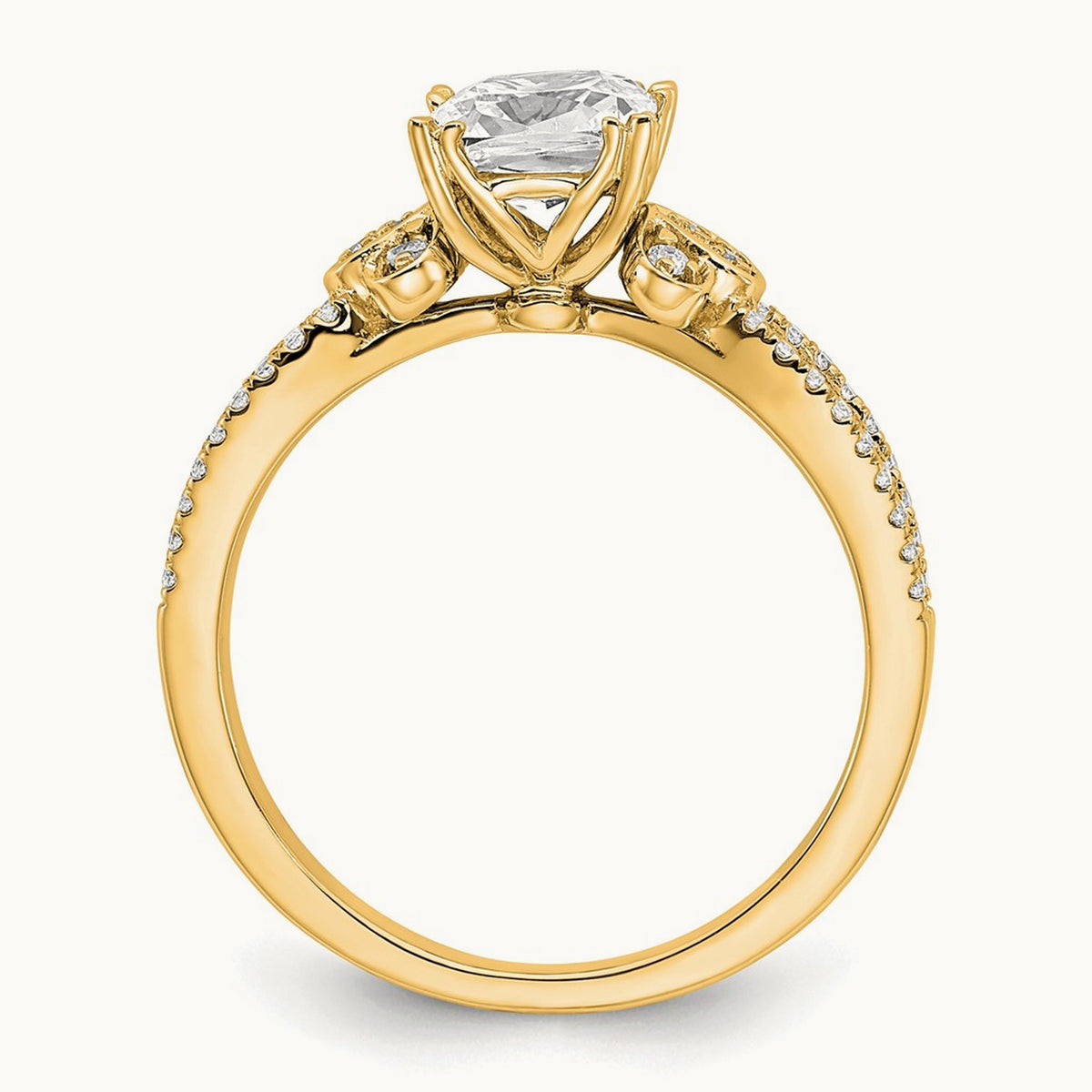Cushion Split Shank Semi-Mount Engagement Ring — 1 ct, 7