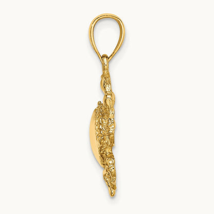 Crab Charm, 14K
