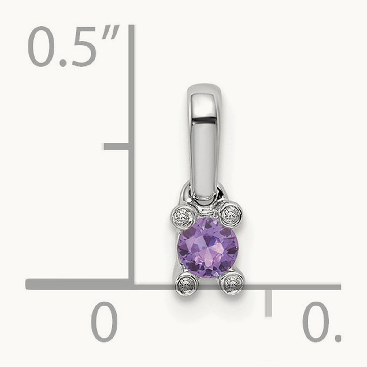 Family Jewelry Genuine Stone & Diamond Set Pendant, 14K White Gold