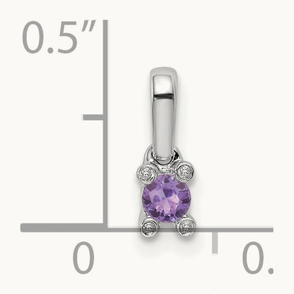 Family Jewelry Genuine Stone & Diamond Set Pendant, 14K White Gold