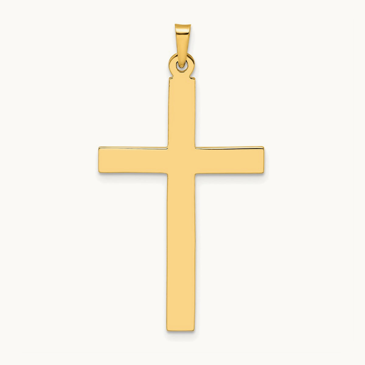 Polished Solid Cross Pendant — 42.92mm