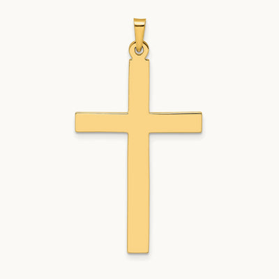 Polished Solid Cross Pendant — 42.92mm