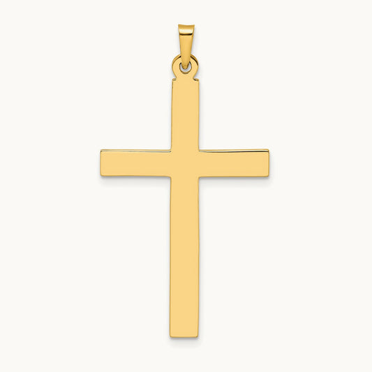 Polished Solid Cross Pendant — 42.92mm