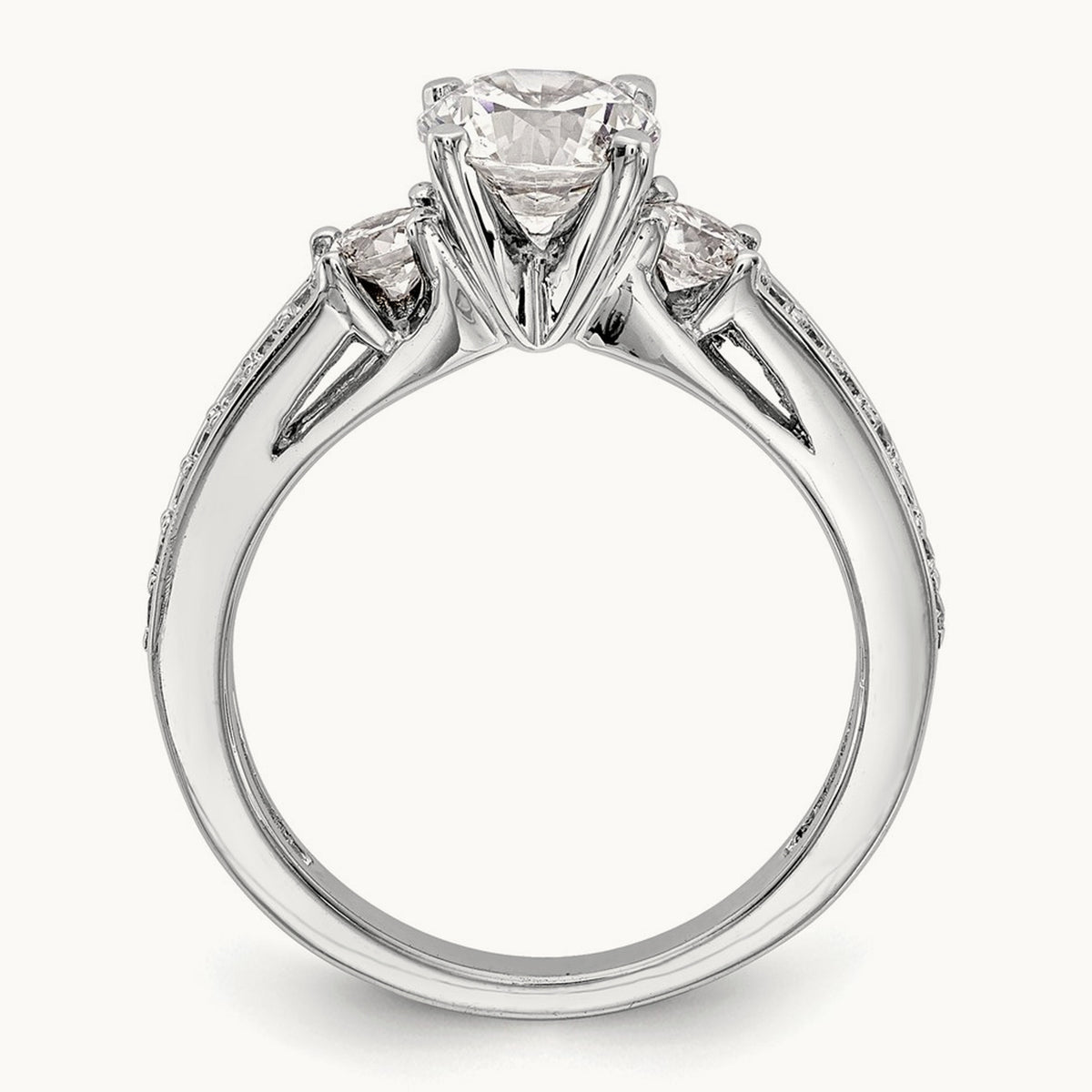 3-Stone Peg Set Engagement Ring Mounting