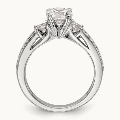 3-Stone Peg Set Engagement Ring Mounting