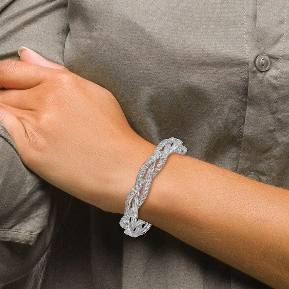 Stretch Bangle Bracelet — 14K White Gold