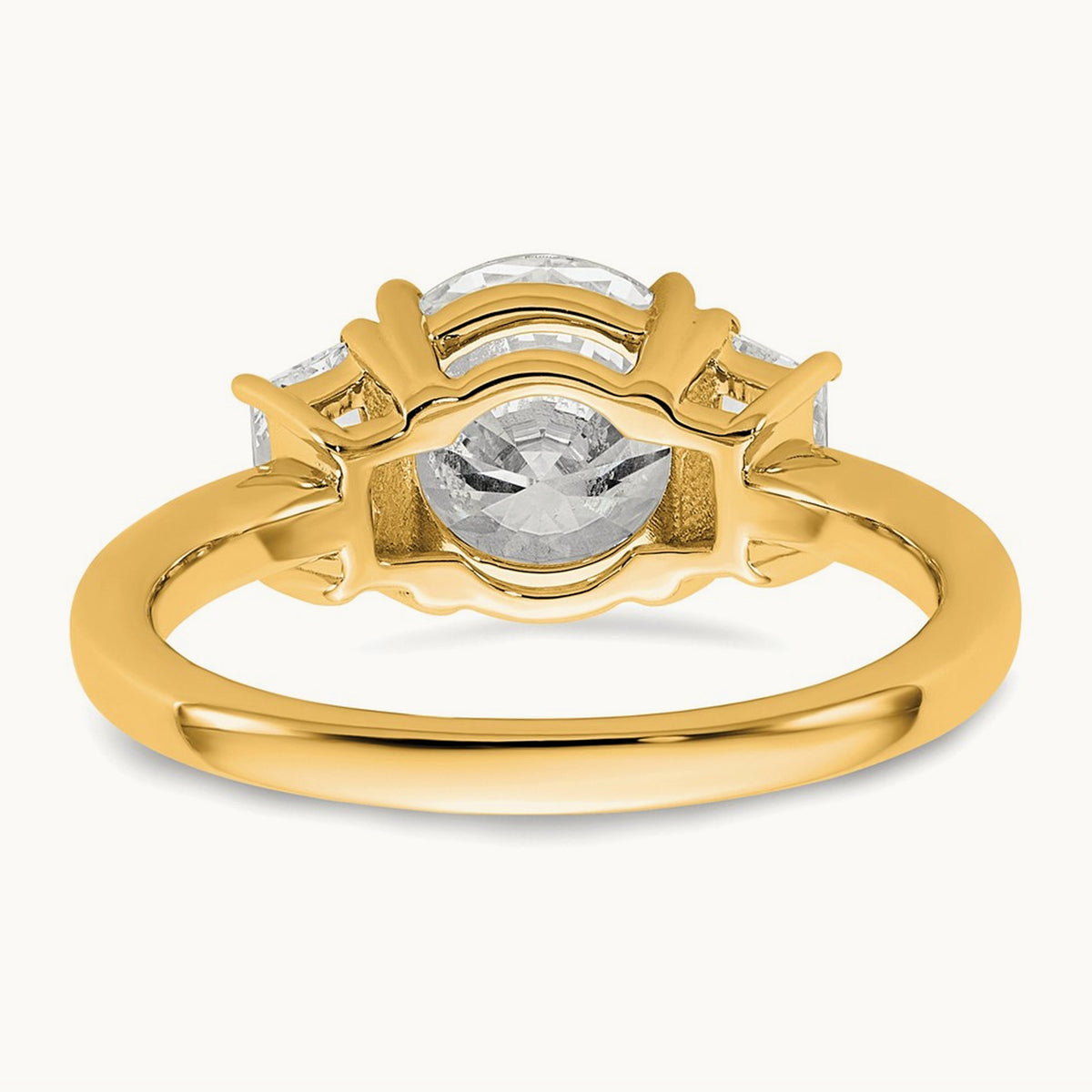 Trapezoid Sidestones Engagement Ring, 0.25-3.75 ct tw Lab-Grown Diamond — 2 1/2 ct, VS (Best) · Certified, 14K Yellow Gold