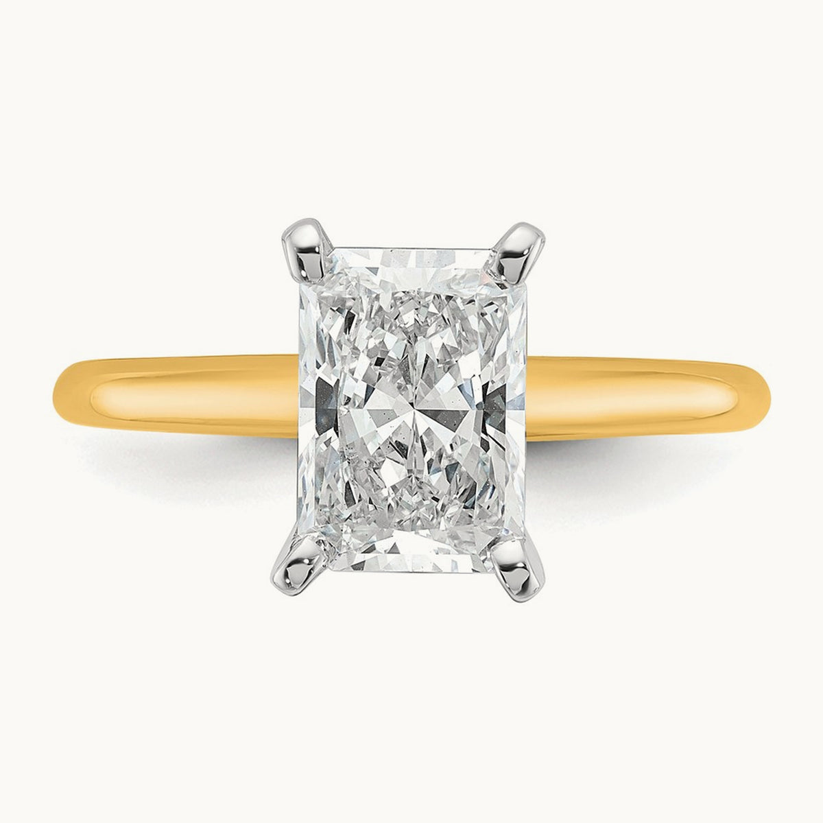 Radiant Solitaire Engagement Ring, 0.50-5.00 ct tw Lab-Grown Diamond — 2 ct, 14K Two-Tone