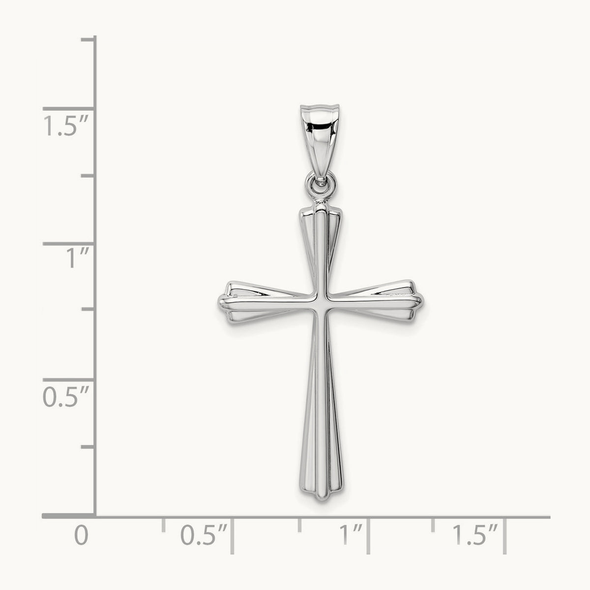 Polished Cross Pendant, 14K White Gold