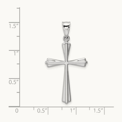Polished Cross Pendant, 14K White Gold