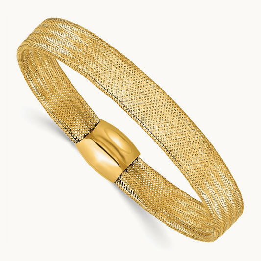 Mesh Slip-on Stretch Bracelet, 14K — Leslie's