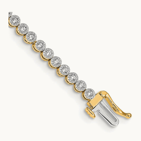 Fancy Tennis Bracelet, 1.00 ct tw Lab-Grown Diamond — 14K Yellow Gold