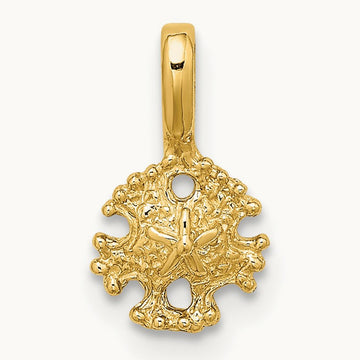 Mini Sand Dollar with Fixed Bail Charm, 14K