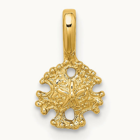 Mini Sand Dollar with Fixed Bail Charm, 14K