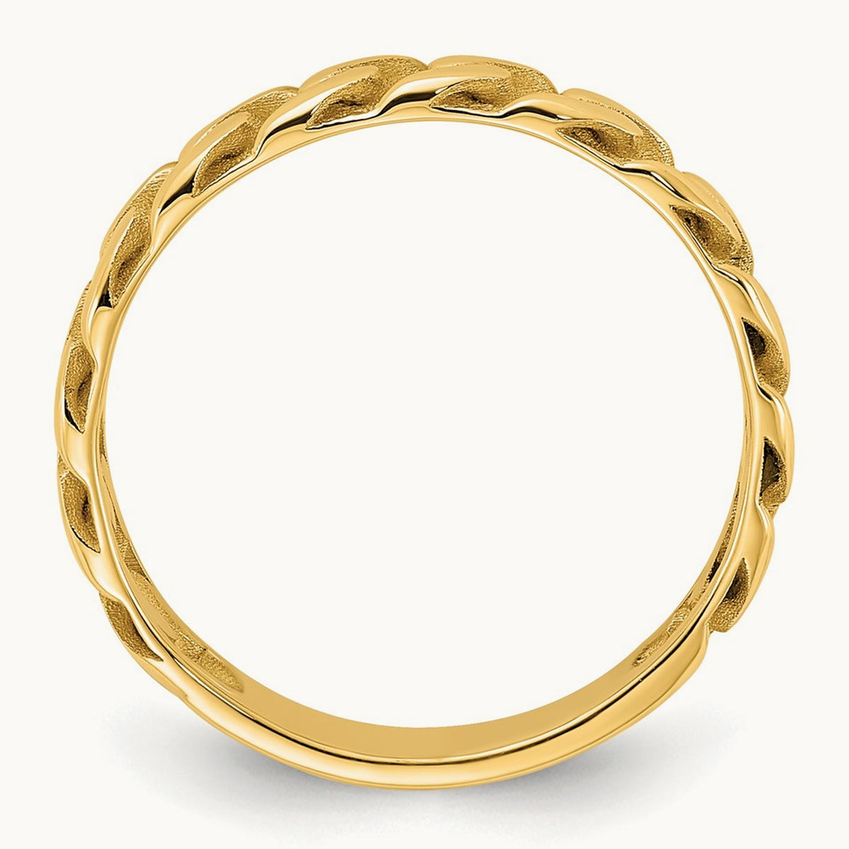 Polished Curb Link Ring — 4mm