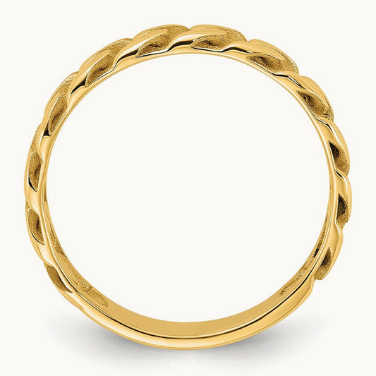 Polished Curb Link Ring — 4mm